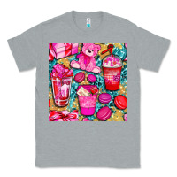 Heather Grey valentines day with love coffee cups  seamless pattern bbs Classic Tee - BundleAndBundleShop