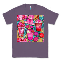 Lavender valentines day with love coffee cups  seamless pattern bbs Classic Tee - BundleAndBundleShop
