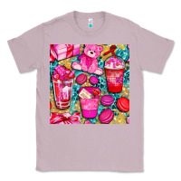 Lilac valentines day with love coffee cups  seamless pattern bbs Classic Tee - BundleAndBundleShop