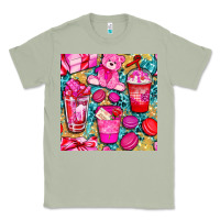 Matcha valentines day with love coffee cups  seamless pattern bbs Classic Tee - BundleAndBundleShop