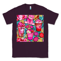 Plum valentines day with love coffee cups  seamless pattern bbs Classic Tee - BundleAndBundleShop