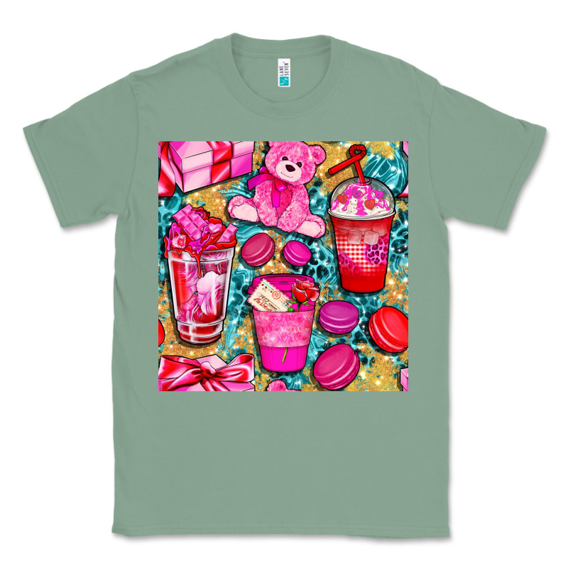 Valentines Day With Love Coffee Cups  Seamless Pattern Bbs Classic Tee by BundleAndBundleShop | Teevron