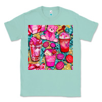 Seafoam valentines day with love coffee cups  seamless pattern bbs Classic Tee - BundleAndBundleShop