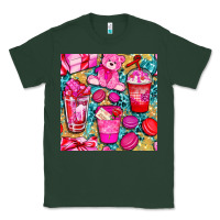 Sports Green valentines day with love coffee cups  seamless pattern bbs Classic Tee - BundleAndBundleShop