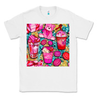 White valentines day with love coffee cups  seamless pattern bbs Classic Tee - BundleAndBundleShop