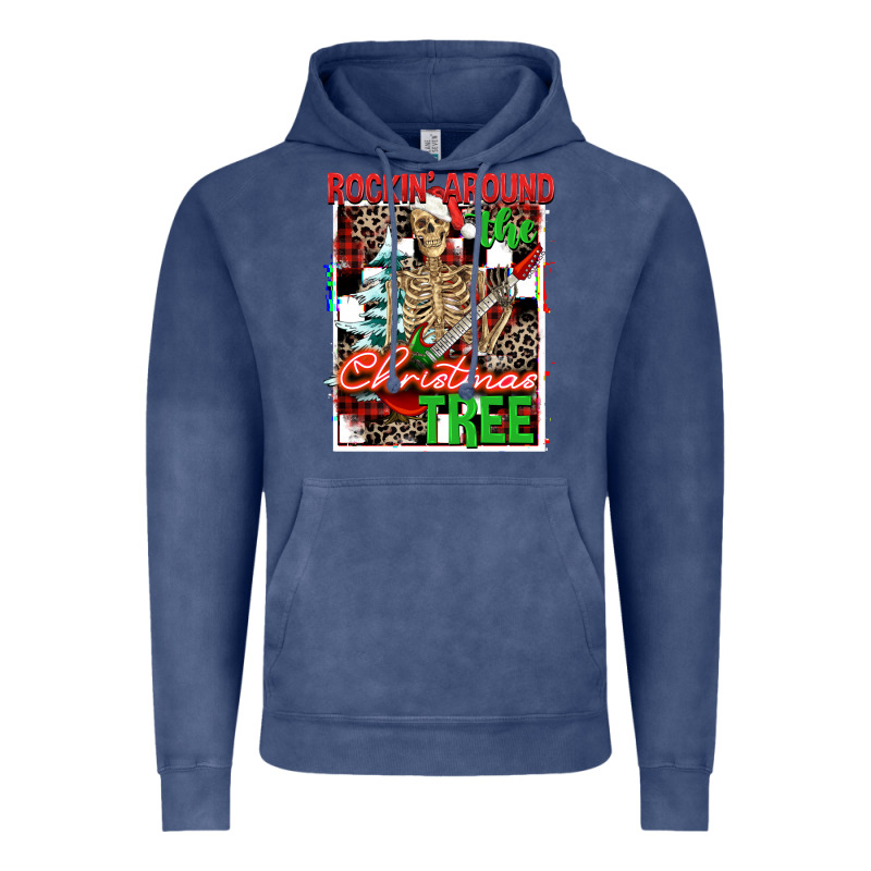 Rockin' Around The Christmas Tree Skeleton Vintage Hoodie by NancyCooperArtShop | Teevron