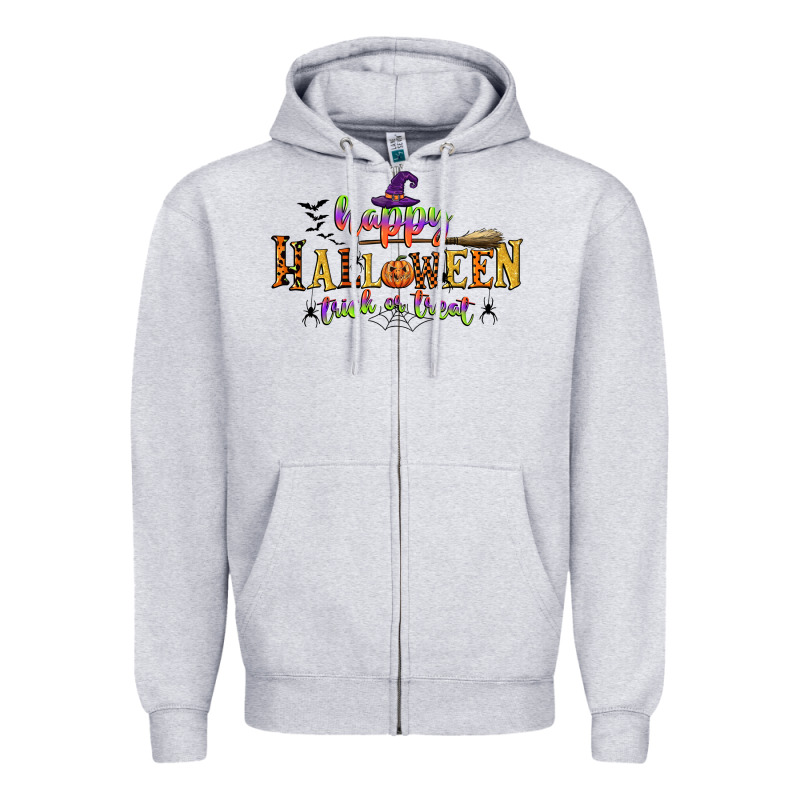 Happy Halloween Trick Or Treat Zipper Hoodie by CowGirlArtShop | Teevron