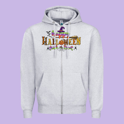Happy Halloween Trick Or Treat Zipper Hoodie Designed By Cowgirlartshop