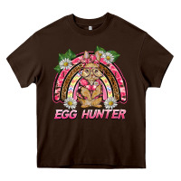Chocolate Brown easter pink camouflage egg hunter  bunny rainbow Heavy Core Tee - BarkalooDesign