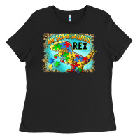 Black au somesaurus rex Ladies Tee - BarkalooDesign
