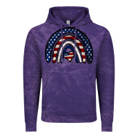 Cloud Purple USA American Flag Rainbow Vintage Hoodie - Jasminsmagicworld