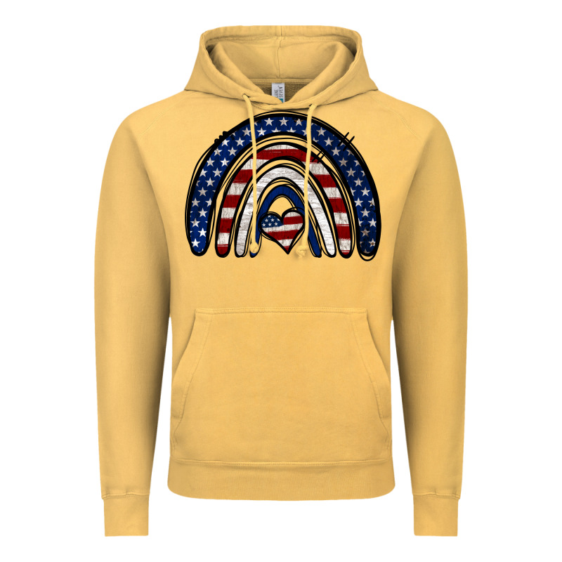 Usa American Flag Rainbow Vintage Hoodie by Jasminsmagicworld | Teevron