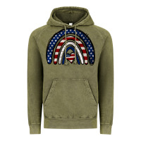 Vintage Olive USA American Flag Rainbow Vintage Hoodie - Jasminsmagicworld