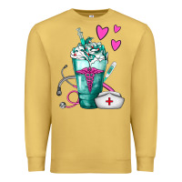 Antique Gold Nurse Frappe Premium Sweatshirt - FaDigitalArtStudio