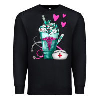 Black Nurse Frappe Premium Sweatshirt - FaDigitalArtStudio