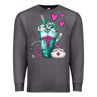 Charcoal Heather Nurse Frappe Premium Sweatshirt - FaDigitalArtStudio