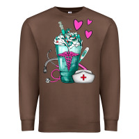 Chestnut Nurse Frappe Premium Sweatshirt - FaDigitalArtStudio