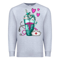 Heather Grey Nurse Frappe Premium Sweatshirt - FaDigitalArtStudio