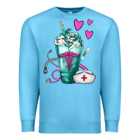 Ocean Blue Nurse Frappe Premium Sweatshirt - FaDigitalArtStudio