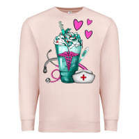 Pale Pink Nurse Frappe Premium Sweatshirt - FaDigitalArtStudio
