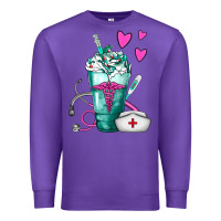 Purple Nurse Frappe Premium Sweatshirt - FaDigitalArtStudio