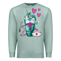 Seafoam Nurse Frappe Premium Sweatshirt - FaDigitalArtStudio