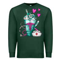 Sports Green Nurse Frappe Premium Sweatshirt - FaDigitalArtStudio
