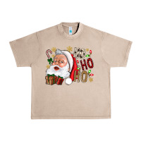 French Oak Santa Ho Ho Ho With Gift Box Urban Heavy Tee - BundleAndBundleShop
