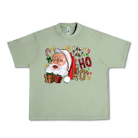 Oil Green Santa Ho Ho Ho With Gift Box Urban Heavy Tee - BundleAndBundleShop