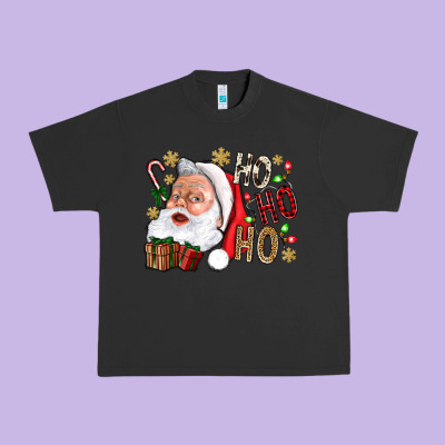 Santa Ho Ho Ho With Gift Box Urban Heavy Tee Designed By Bundleandbundleshop