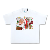 White Santa Ho Ho Ho With Gift Box Urban Heavy Tee - BundleAndBundleShop