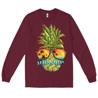 Burgundy pineapple summer Long Sleeve Tee - BarkalooDesign