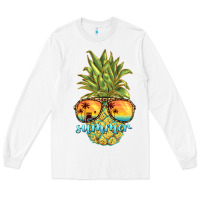 White pineapple summer Long Sleeve Tee - BarkalooDesign