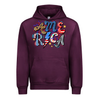Mauve Wine America Urban Hoodie - CowhideDigitalArt
