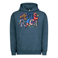 Pigment Midnight Navy America Urban Hoodie - CowhideDigitalArt