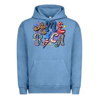 Pigment Pebble Blue America Urban Hoodie - CowhideDigitalArt