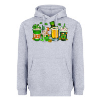 Heather Grey St. Patrick's Day coffee cups Heavyweight Hoodie - OliviaCreatesArt