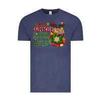 Vintage Denim deer santa please bring me tea Vintage Tee - MaliasSmallBusiness