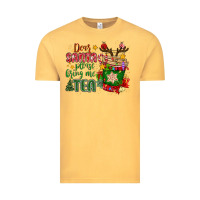 Vintage Mustard deer santa please bring me tea Vintage Tee - MaliasSmallBusiness