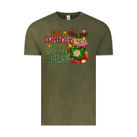 Vintage Olive deer santa please bring me tea Vintage Tee - MaliasSmallBusiness