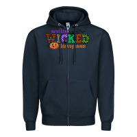 Navy something wicked this way comes Zipper Hoodie - CowGirlArtShop