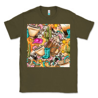 Army Green western cowgirl coffee cup with cowhide seamless pattern bbs Classic Tee - BundleAndBundleShop