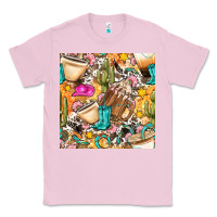 Bubblegum Pink western cowgirl coffee cup with cowhide seamless pattern bbs Classic Tee - BundleAndBundleShop