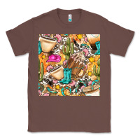 Chestnut western cowgirl coffee cup with cowhide seamless pattern bbs Classic Tee - BundleAndBundleShop