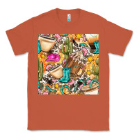 Copper western cowgirl coffee cup with cowhide seamless pattern bbs Classic Tee - BundleAndBundleShop