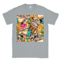 Heather Grey western cowgirl coffee cup with cowhide seamless pattern bbs Classic Tee - BundleAndBundleShop