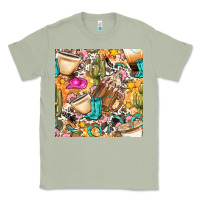 Matcha western cowgirl coffee cup with cowhide seamless pattern bbs Classic Tee - BundleAndBundleShop