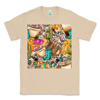 Mushroom western cowgirl coffee cup with cowhide seamless pattern bbs Classic Tee - BundleAndBundleShop