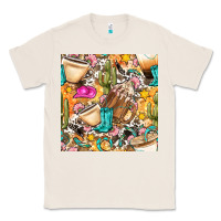 Natural western cowgirl coffee cup with cowhide seamless pattern bbs Classic Tee - BundleAndBundleShop