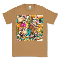 Toasted Coconut western cowgirl coffee cup with cowhide seamless pattern bbs Classic Tee - BundleAndBundleShop